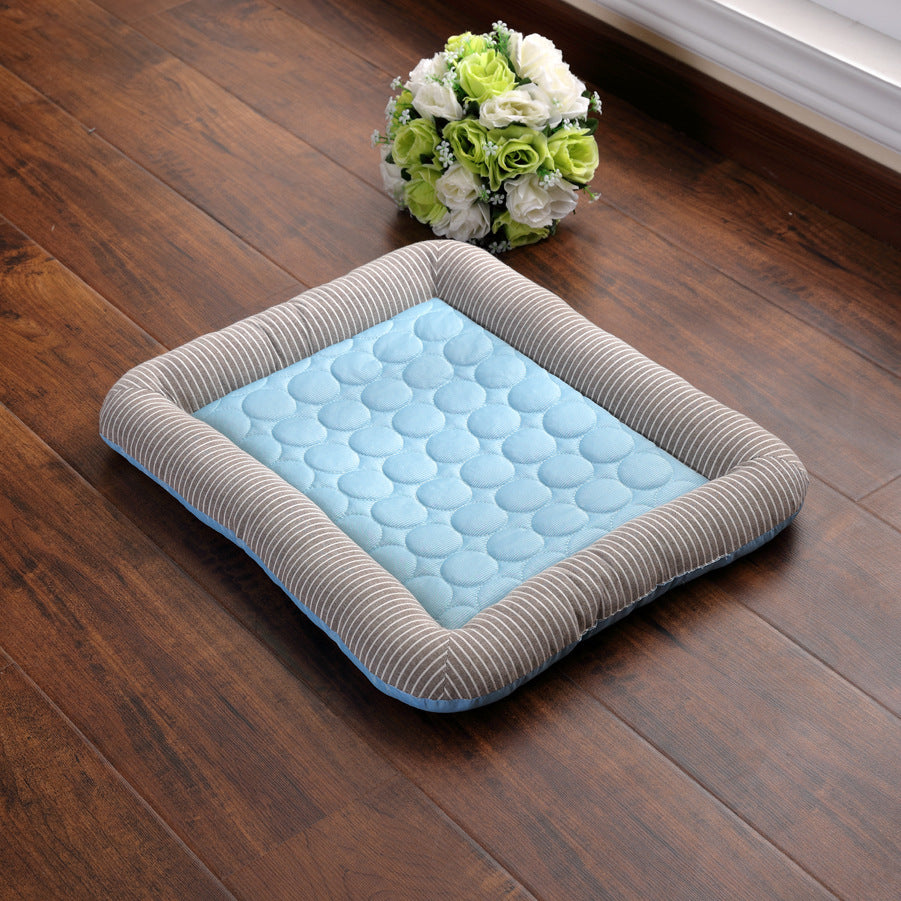 Huisdier Koelkussen Bed Voor Honden Katten Puppy Kitten Koele Mat Huisdier Deken Ijs Zijde Materiaal Zacht Voor Zomer Slapen Blauw Ademend