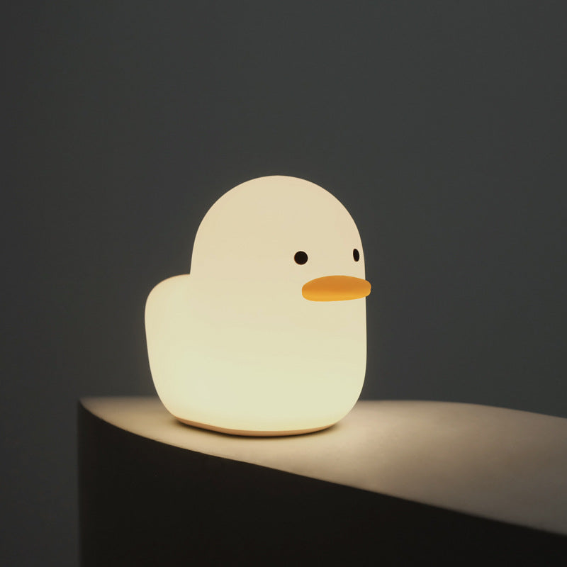 Nordic Leuke Mooie Cartoon Dull Duck Led Nachtlampje Siliconen USB Opladen Nachtlampje Vakantie Geschenken Kinderkamer Nachtkastje Slaapkamer 