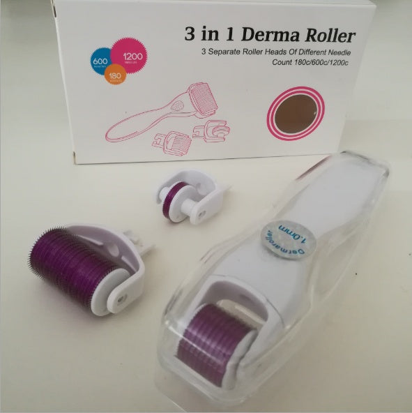 derma rollers 1.0 mm with 1.5 mm, beard roller, microneedling roller with 540 needles, micro needles, derma roller for men and women, hair care, face and body, stretch marks, wrinkles, large pore