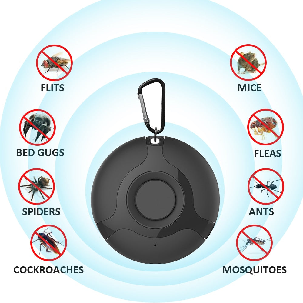 Outdoor insectenverjager Ultrasone muggenverjager Draagbare insectenverjager USB-opgeladen insectenverjager voor huisdieren