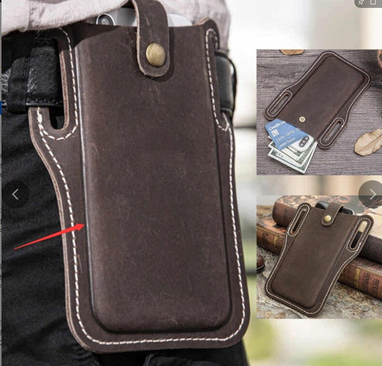 Mobiele telefoonlus Holster Case Riem Heuptas Rekwisieten PU lederen portemonnee Telefoonportemonnee