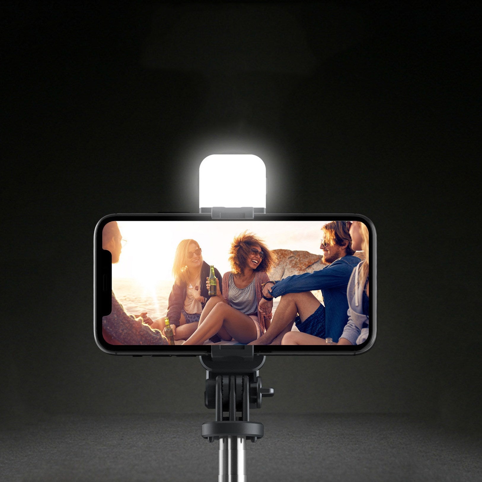 Compatible with Apple, Selfie Stick With Supplementary Light Three-Tone Light  Horizontal And Vertical Shot Tripod