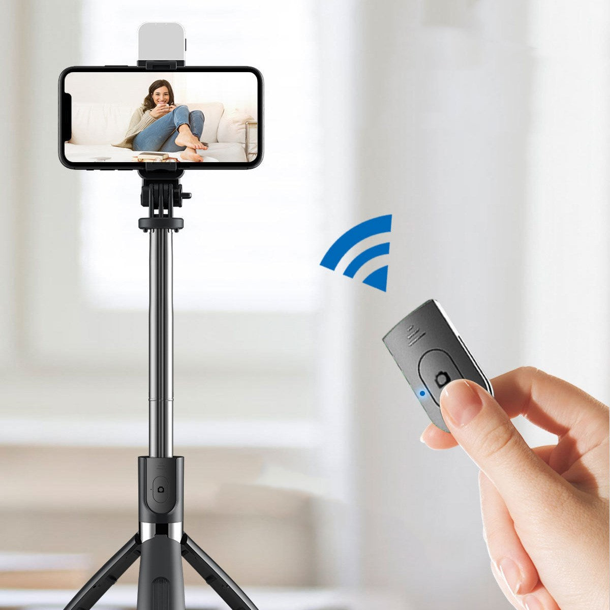 Compatible with Apple, Selfie Stick With Supplementary Light Three-Tone Light  Horizontal And Vertical Shot Tripod