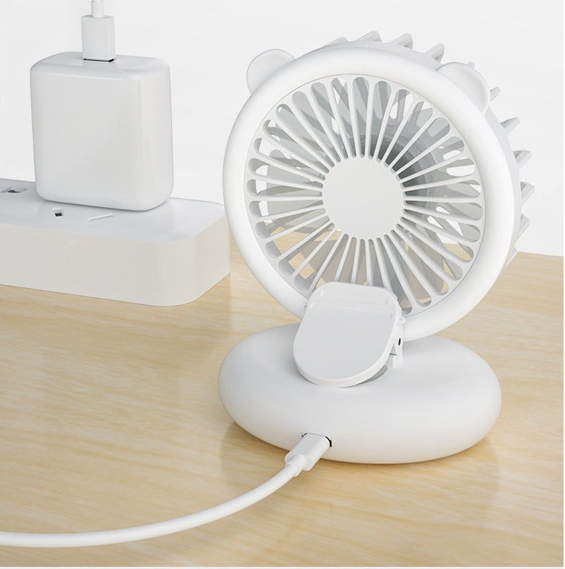 Invullichtventilator Draagbare student Mini USB-oplaadventilator Miniventilator met licht voor Selfie Video Vlog USB-poort Ideaal cadeau voor de zomer