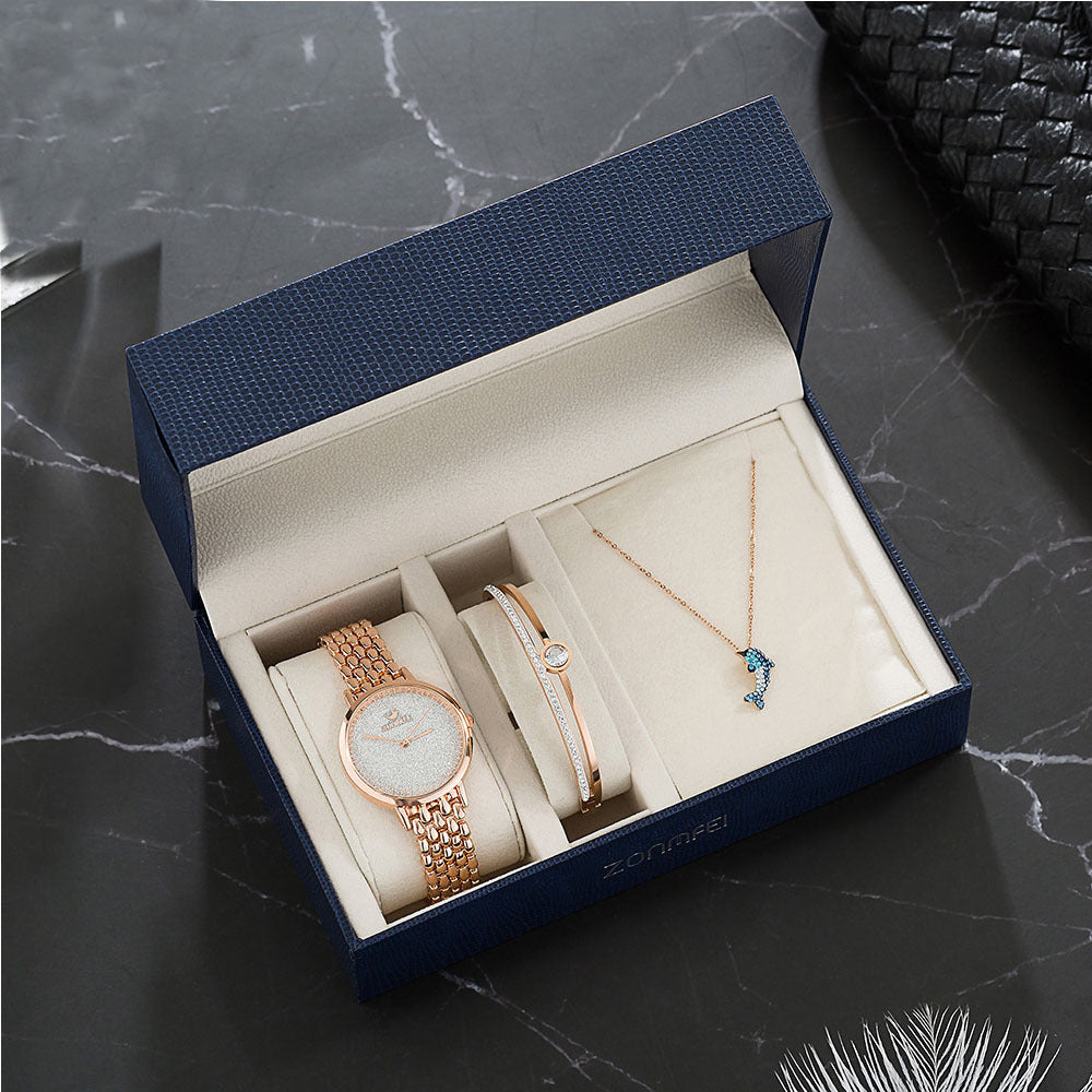 Luxe horlogecadeaus voor vrouwen Oorbellen Ring Ketting Armband