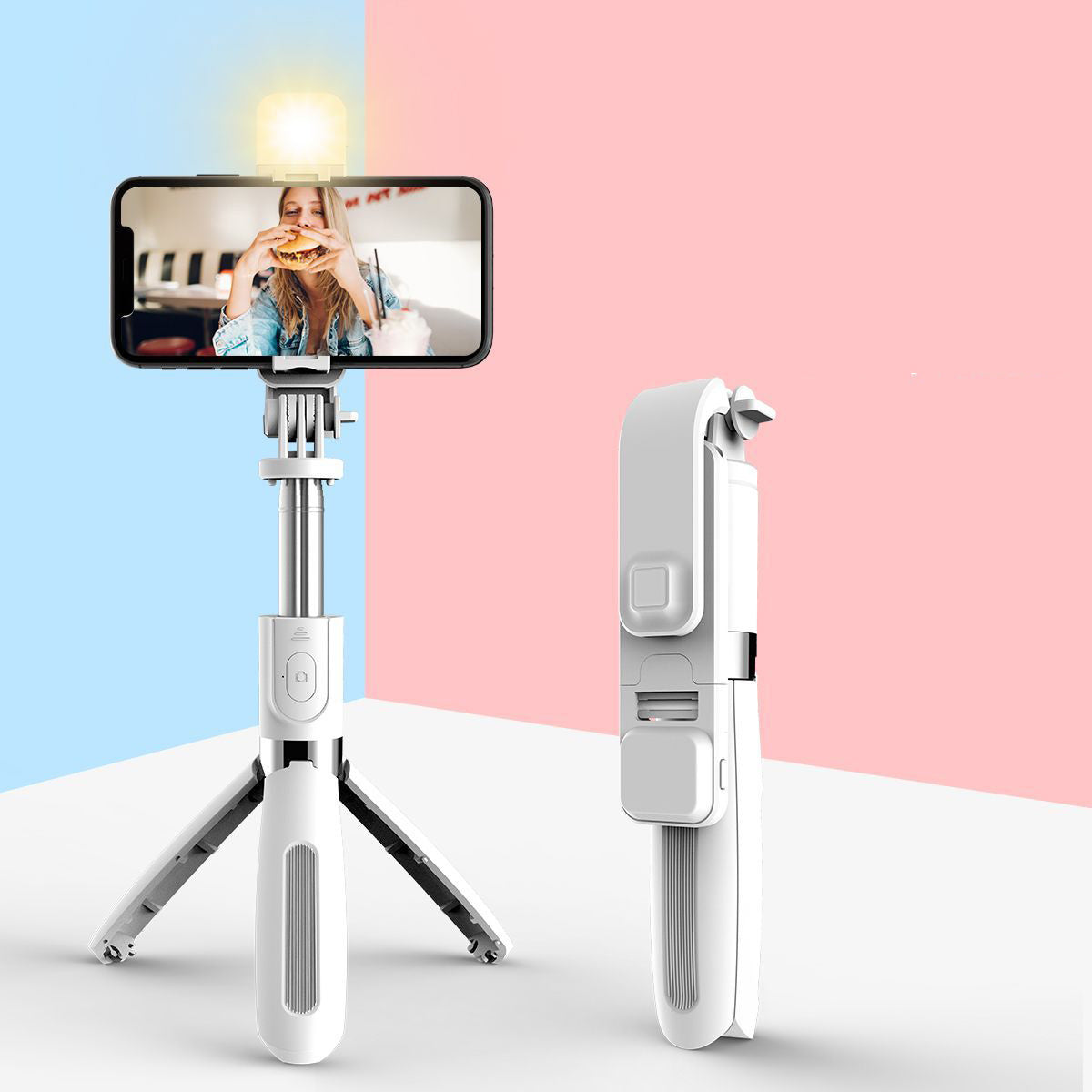 Compatibel met Apple, 3-in-1 Bluetooth Draadloos Selfie Stick-statief 102 cm Opvouwbaar en monopods Universeel telefoonstatief