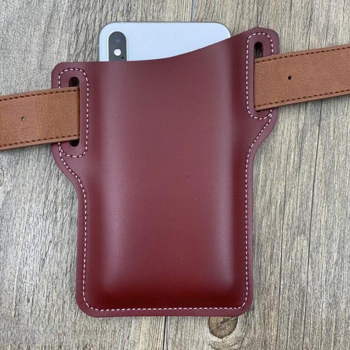 Mobiele telefoonlus Holster Case Riem Heuptas Rekwisieten PU lederen portemonnee Telefoonportemonnee