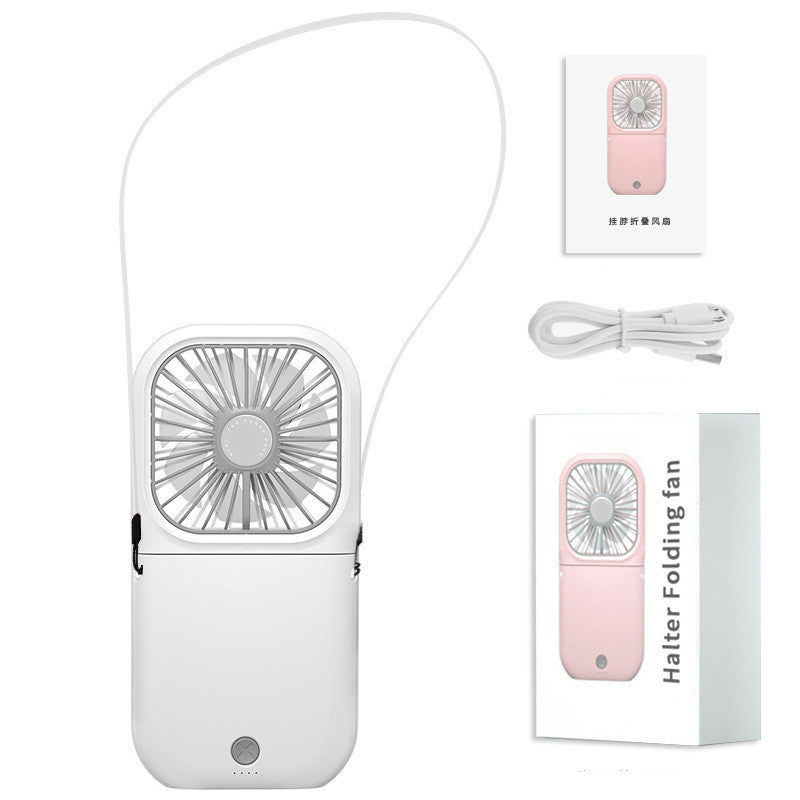 Handsfree nekventilatorband Handsfree hangende USB oplaadbare dubbele koelventilator Mini-luchtkoeler Zomer draagbare opvouwbare ventilator