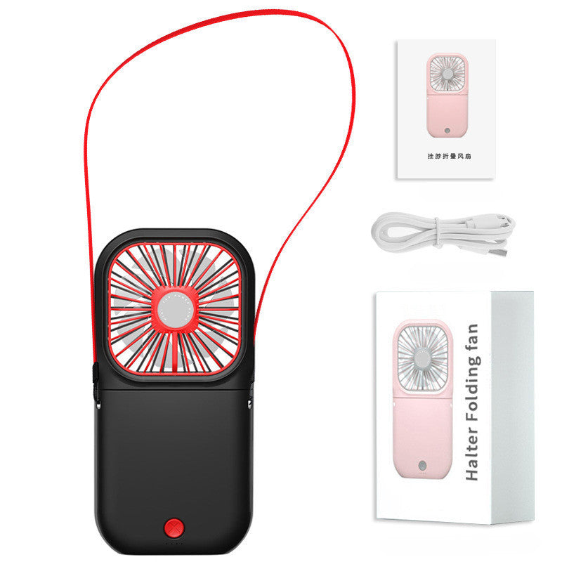 Handsfree nekventilatorband Handsfree hangende USB oplaadbare dubbele koelventilator Mini-luchtkoeler Zomer draagbare opvouwbare ventilator