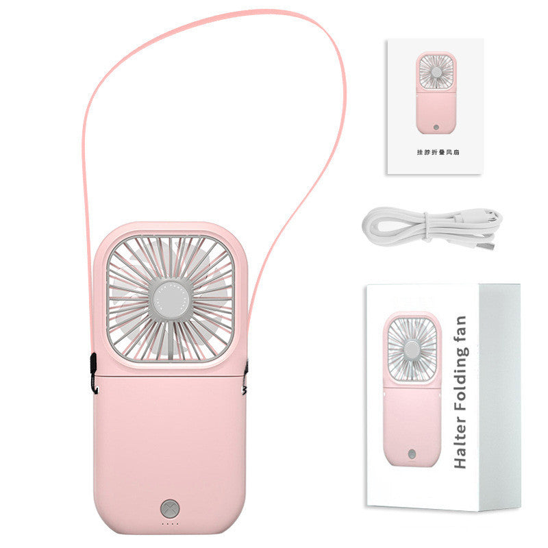 Handsfree nekventilatorband Handsfree hangende USB oplaadbare dubbele koelventilator Mini-luchtkoeler Zomer draagbare opvouwbare ventilator