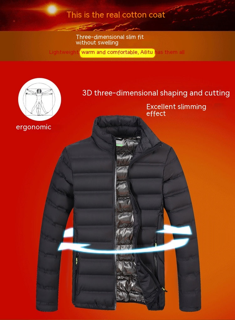 Korean Style Stand-up Collar Cotton-padded Coat Thickened Keep Warm And Handsome Cotton-padded Jacket