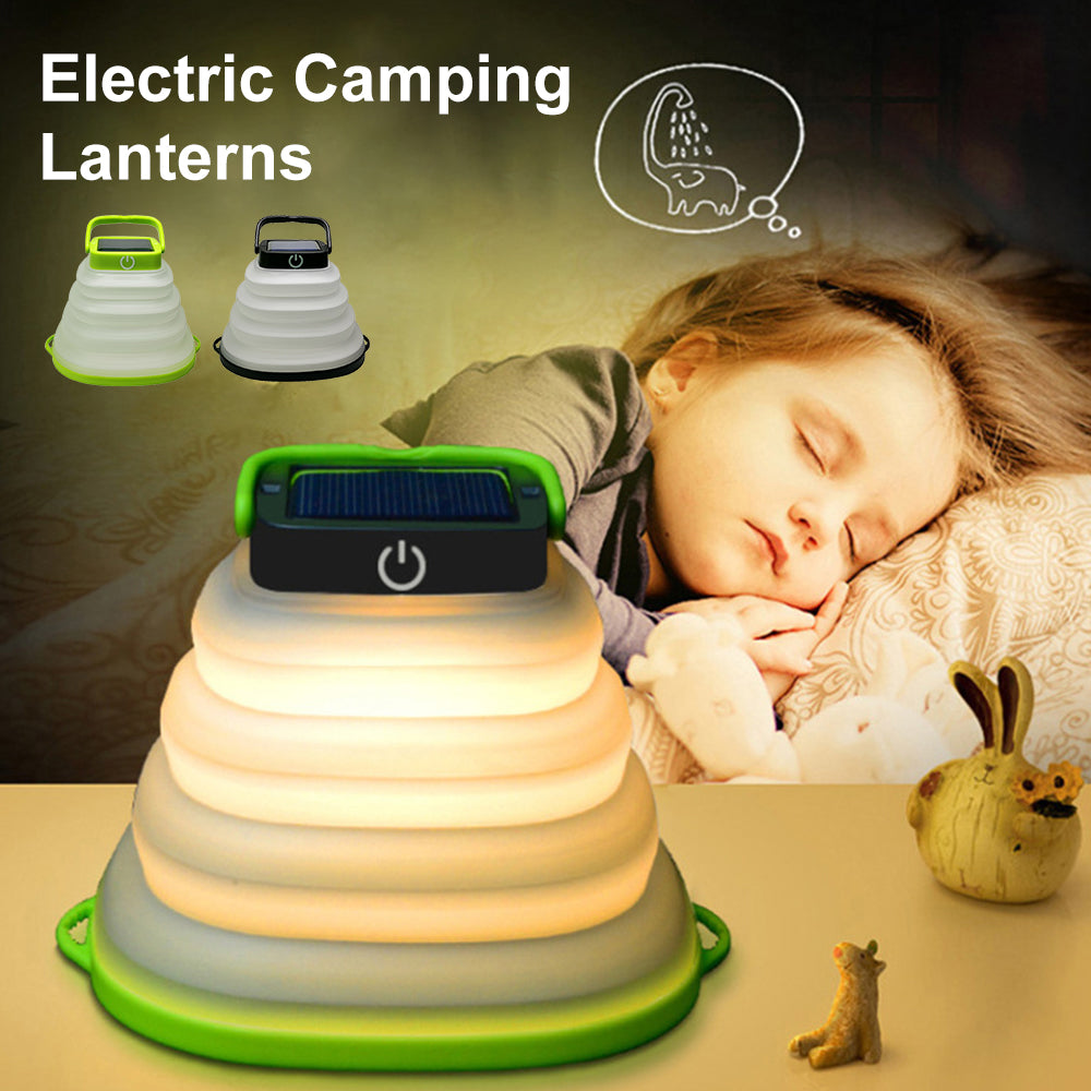 Opvouwbare campinglamp IP68 waterdichte zonne-opvouwbare lantaarn zonne-tentverlichting USB oplaadbare buitennachtgereedschap