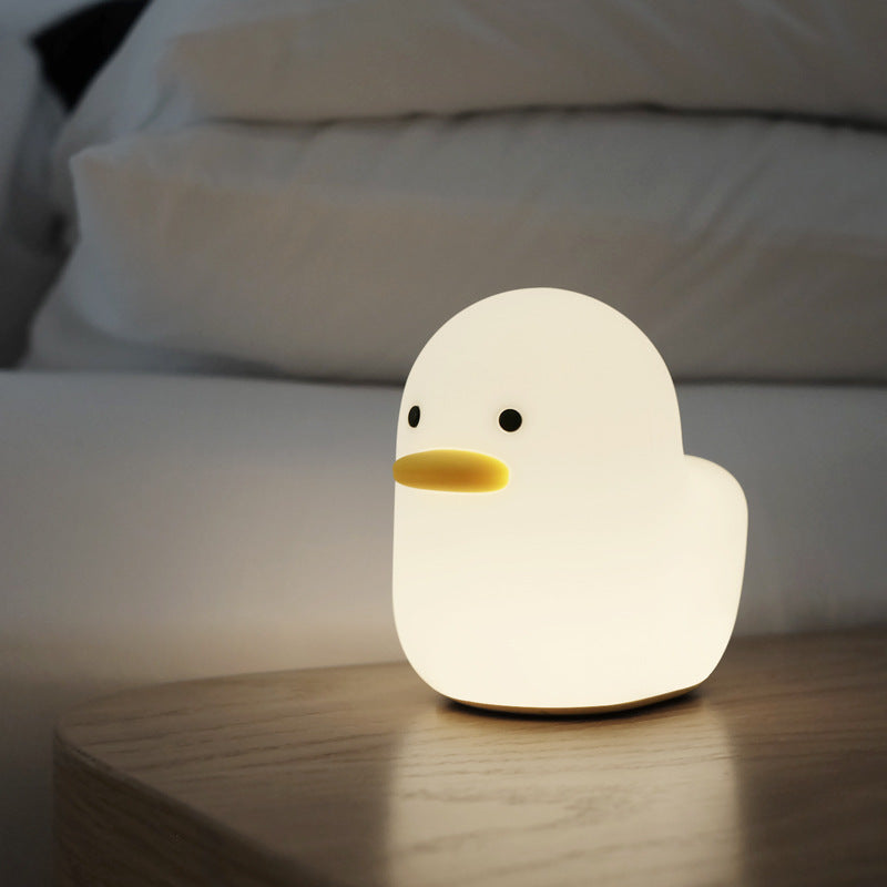 Nordic Leuke Mooie Cartoon Dull Duck Led Nachtlampje Siliconen USB Opladen Nachtlampje Vakantie Geschenken Kinderkamer Nachtkastje Slaapkamer 