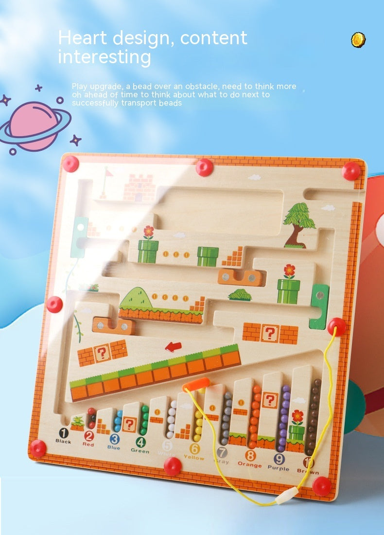 Children's Montessori Early Education Puzzle Mushroom House Digital Cognitive Classification Magnetic Pen Using Organ Walking Maze Counting Chamber