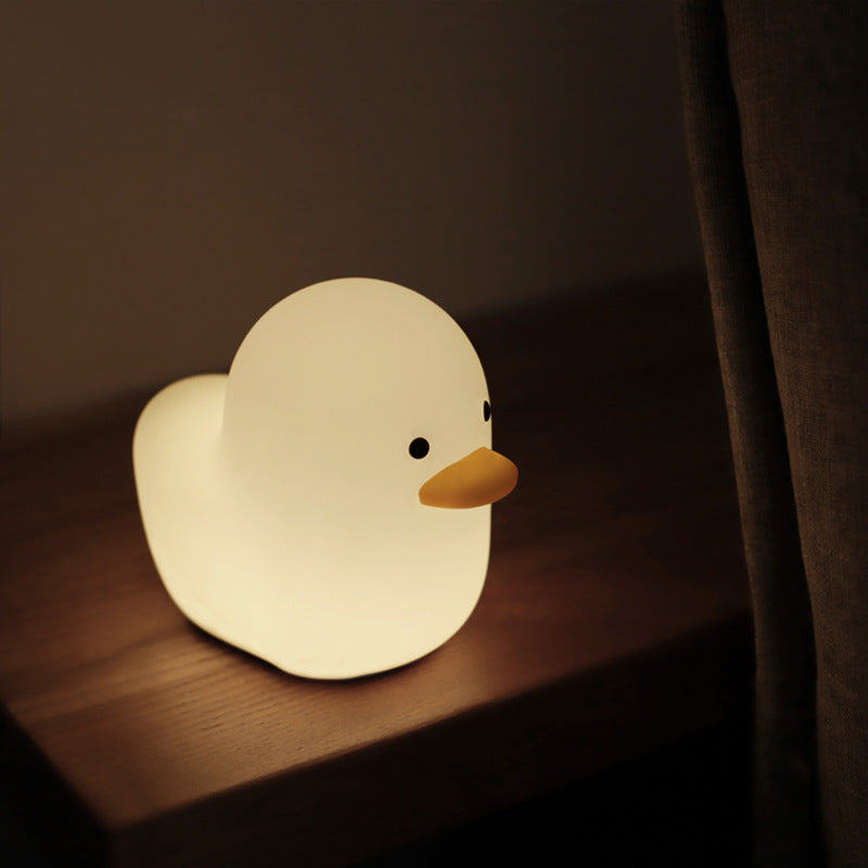 Nordic Leuke Mooie Cartoon Dull Duck Led Nachtlampje Siliconen USB Opladen Nachtlampje Vakantie Geschenken Kinderkamer Nachtkastje Slaapkamer 