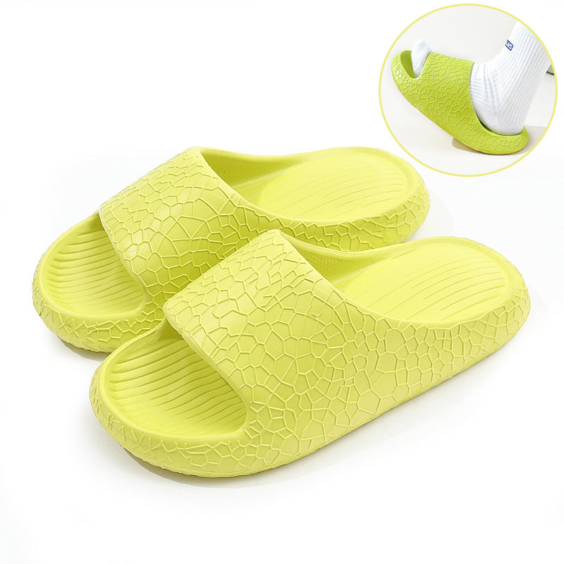 Nieuwe textuur huisslippers zomer dikke zool vloer badkamer slipper voor dames heren antislip huisschoenen