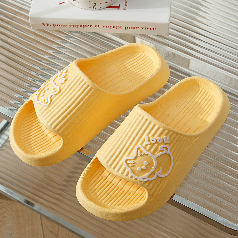 Leuke Kat Slippers Zomer Dames Thuis Schoenen Bad Dikke Platform Antislip Slides Indoor Outdoor