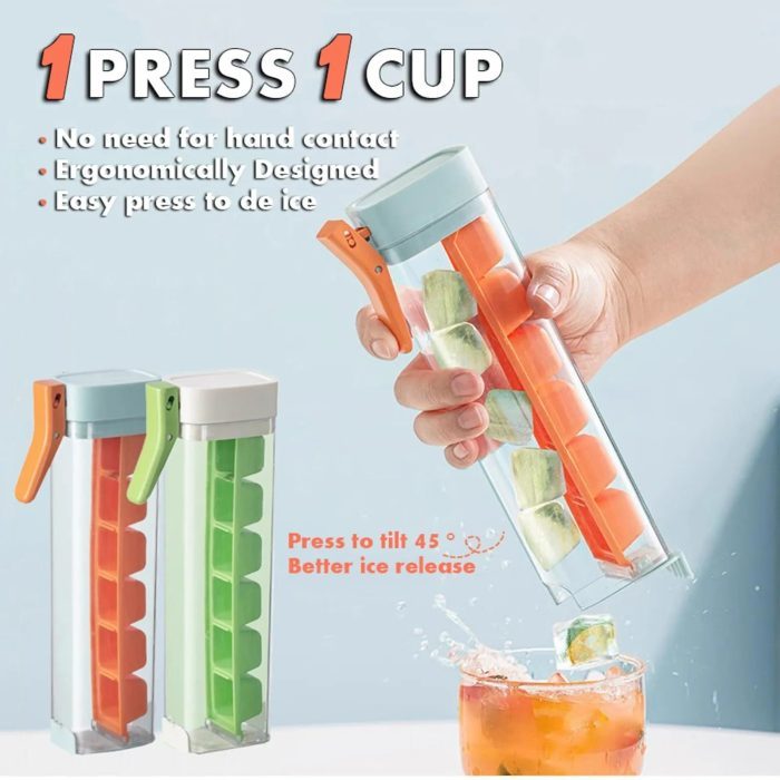 IJsblokjesvorm Huishoudelijke ijsmachine Food Grade Press Ice Tray Ice Cube Maker IJsbakvorm met opbergdoos Keukengadget