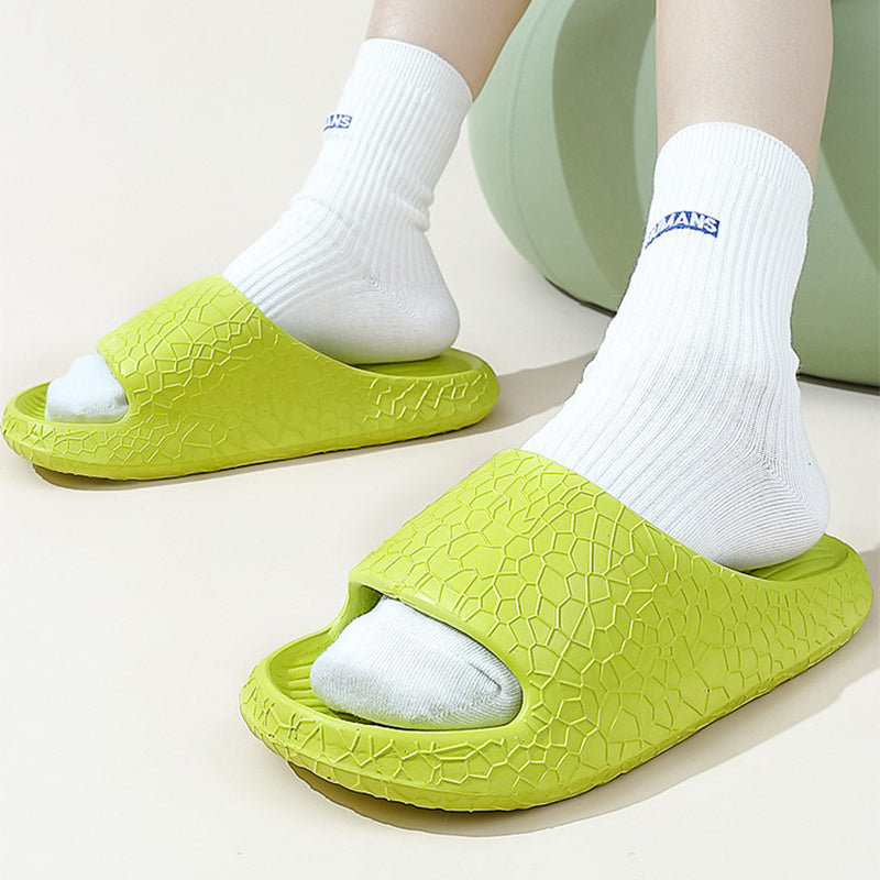 Nieuwe textuur huisslippers zomer dikke zool vloer badkamer slipper voor dames heren antislip huisschoenen