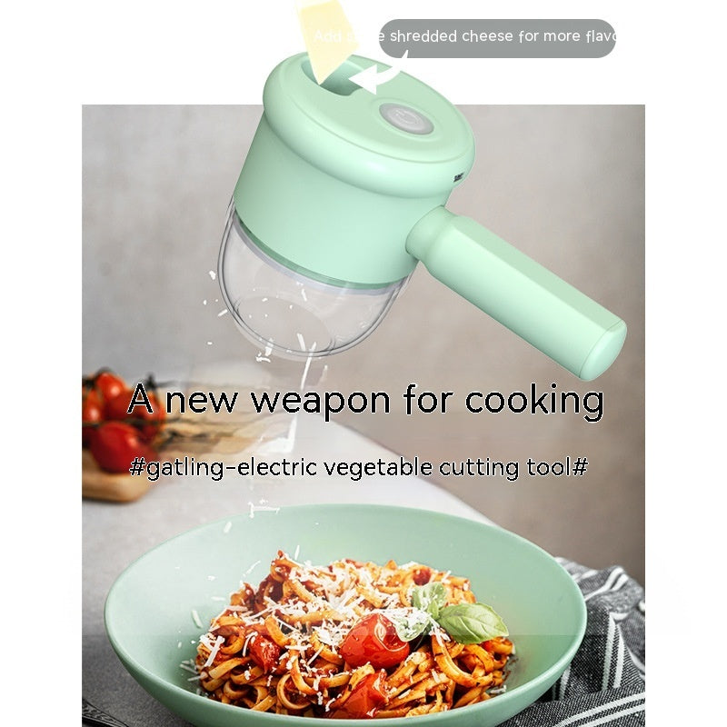 Multifunctional Electric Vegetable Cutting Mashed Garlic Kitchen Storm Slicer Household Hand-held Cooking Hammer Suit