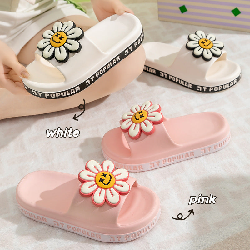 Zomer Bloem Slippers Vrouwen Nieuwe Mode Brief Tuin Schoenen Indoor Antislip Vloer Badkamer Baden Thuis Slipper