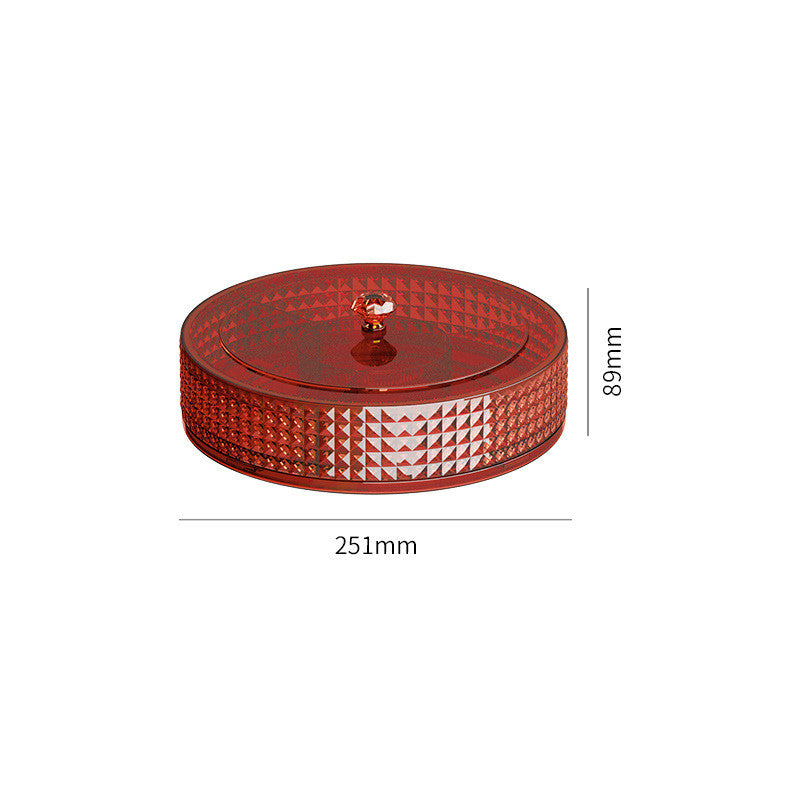 Diamond Pattern Round Rotating Fruit Plate