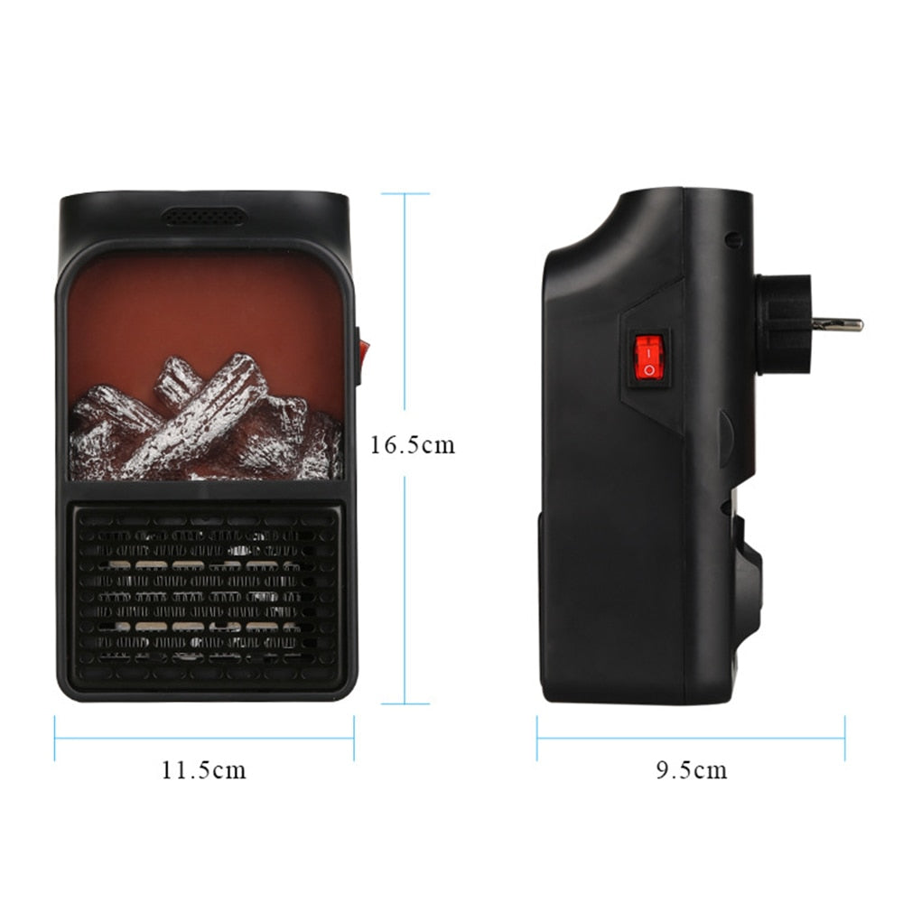 Mini Electric Fireplace Heater Electric Heater with Log Flame Effect Warm Air Heater Fanr 220V 50Hz