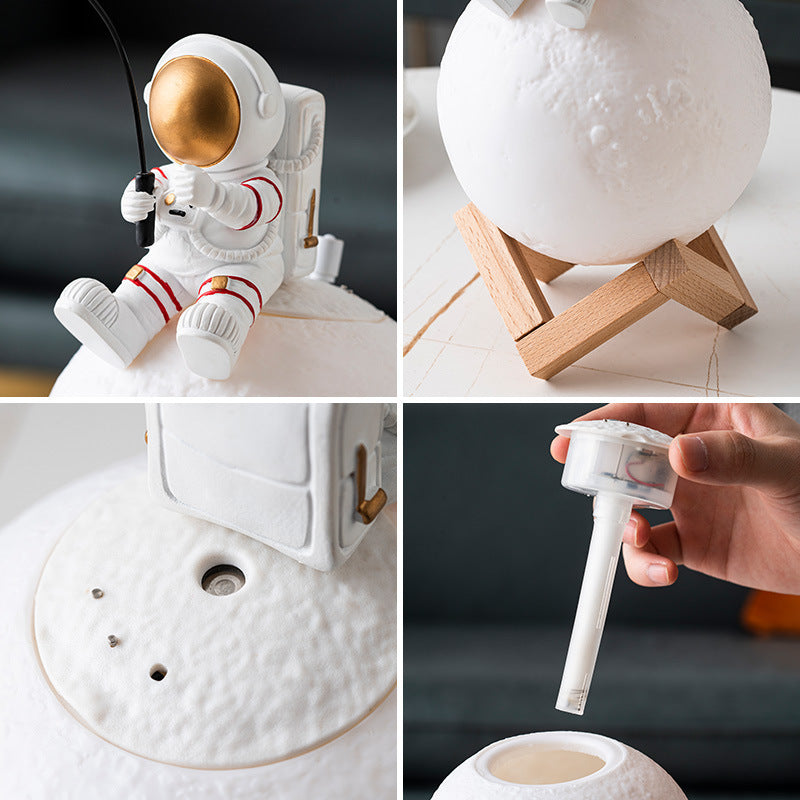 Astronaut Beeldjes Woondecoratie Hars Ruimte Man Miniatuur Nachtlampje Luchtbevochtiger Koude Rookmachine Accessoires