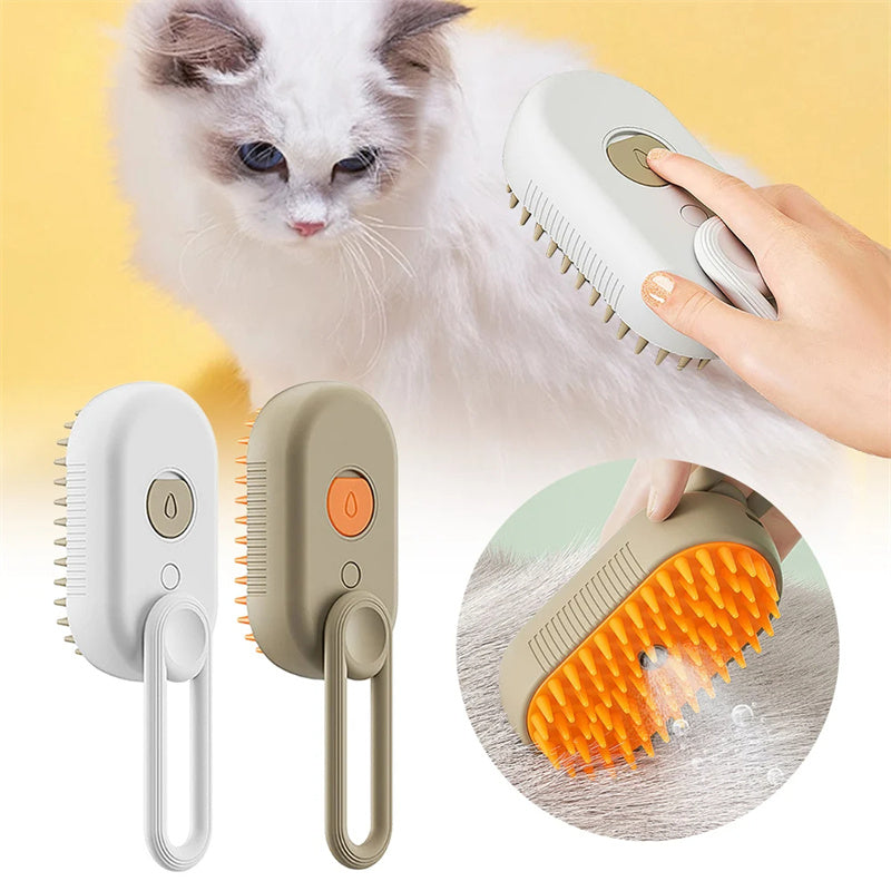 Kattenstoomborstel Stomende hondenborstel 3 in 1 elektrische spray Kattenhaarborstels voor massage Dierenverzorging Kam Ontharing Kammen Huisdierproducten