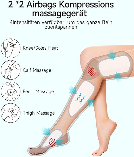 Air Wave Driedelige volledige airbag Trillingen Verwarming Beenmassager Knie Dij Kuit Voetmassage Beenschoonheidsinstrument 