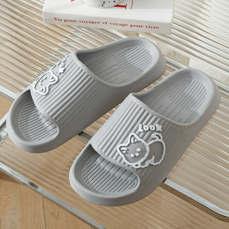 Leuke Kat Slippers Zomer Dames Thuis Schoenen Bad Dikke Platform Antislip Slides Indoor Outdoor