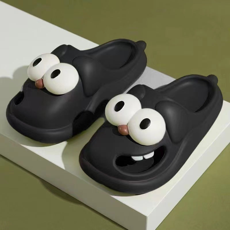 Cartoon Big Eye Dog Slippers For Women