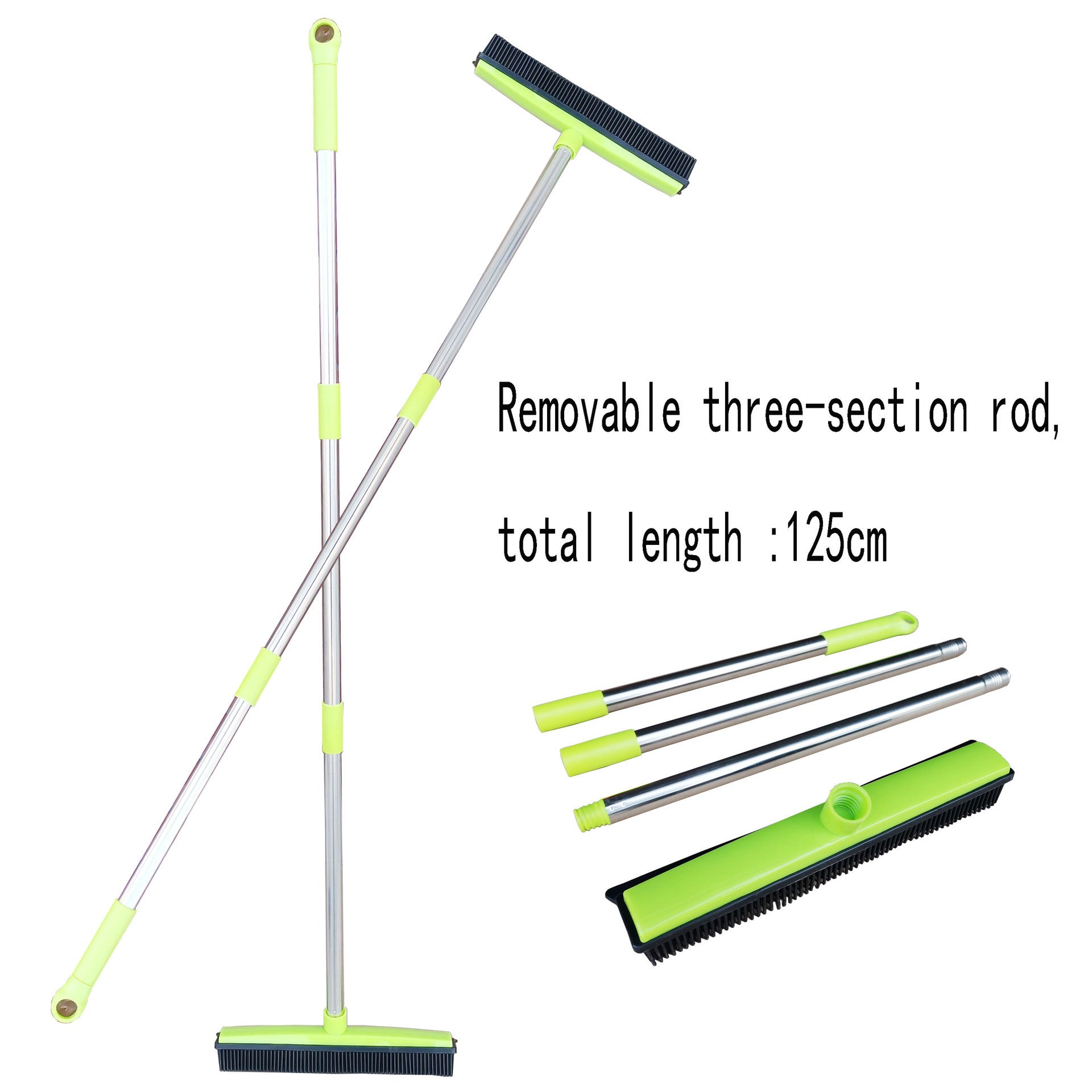 Three Section Pole Carpet Removal Broom To Scrape Dust