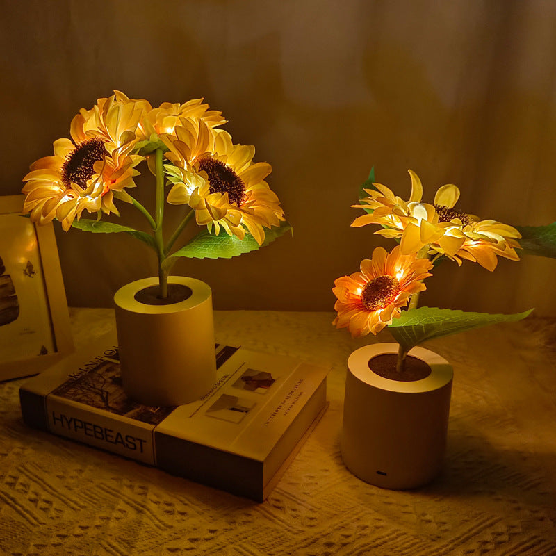 Simulation Night Light Table Lamp Simulation Flowers Decorative Desk Lamp For Resturaunt Hotel Wedding Gift