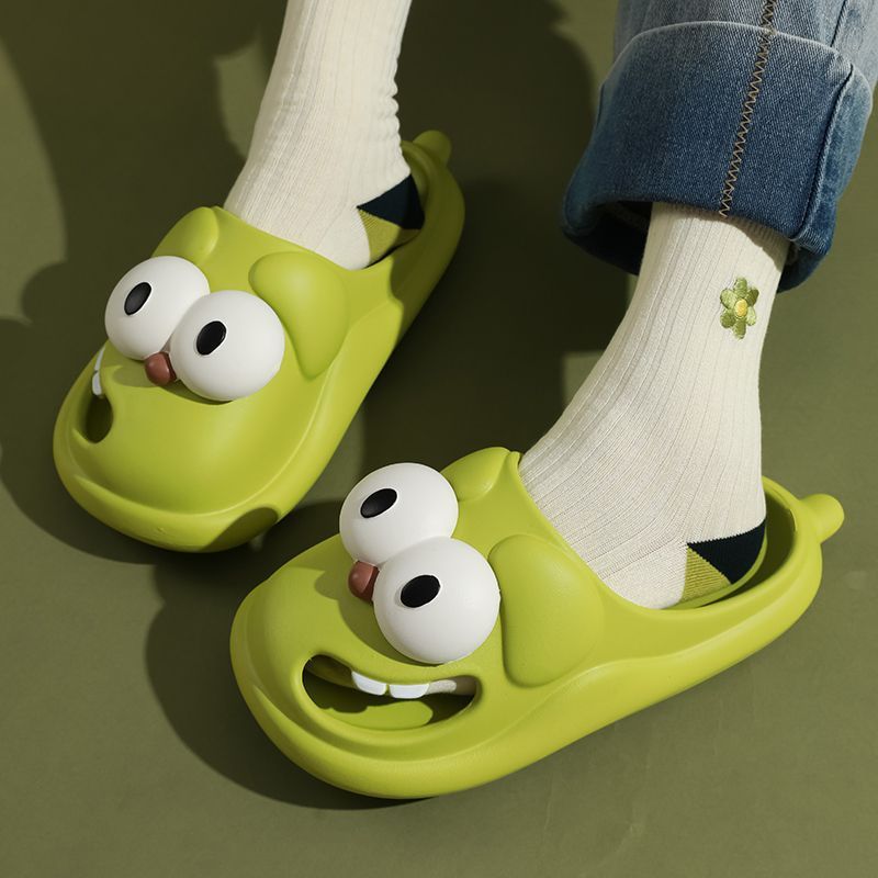 Cartoon Big Eye Dog-pantoffels voor dames