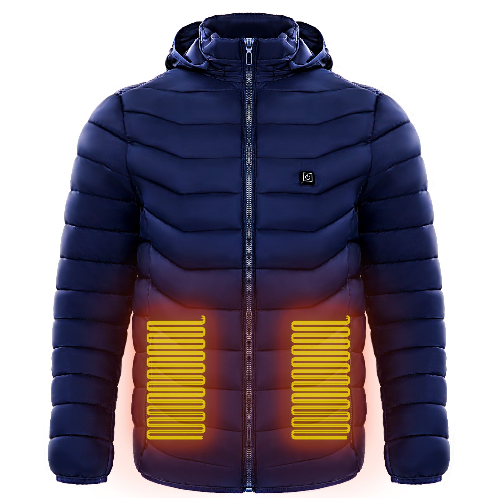 Men Heated Puffer Jacket Electric Heating Coat Insulated Hood Windbreaker 9Heat Zones