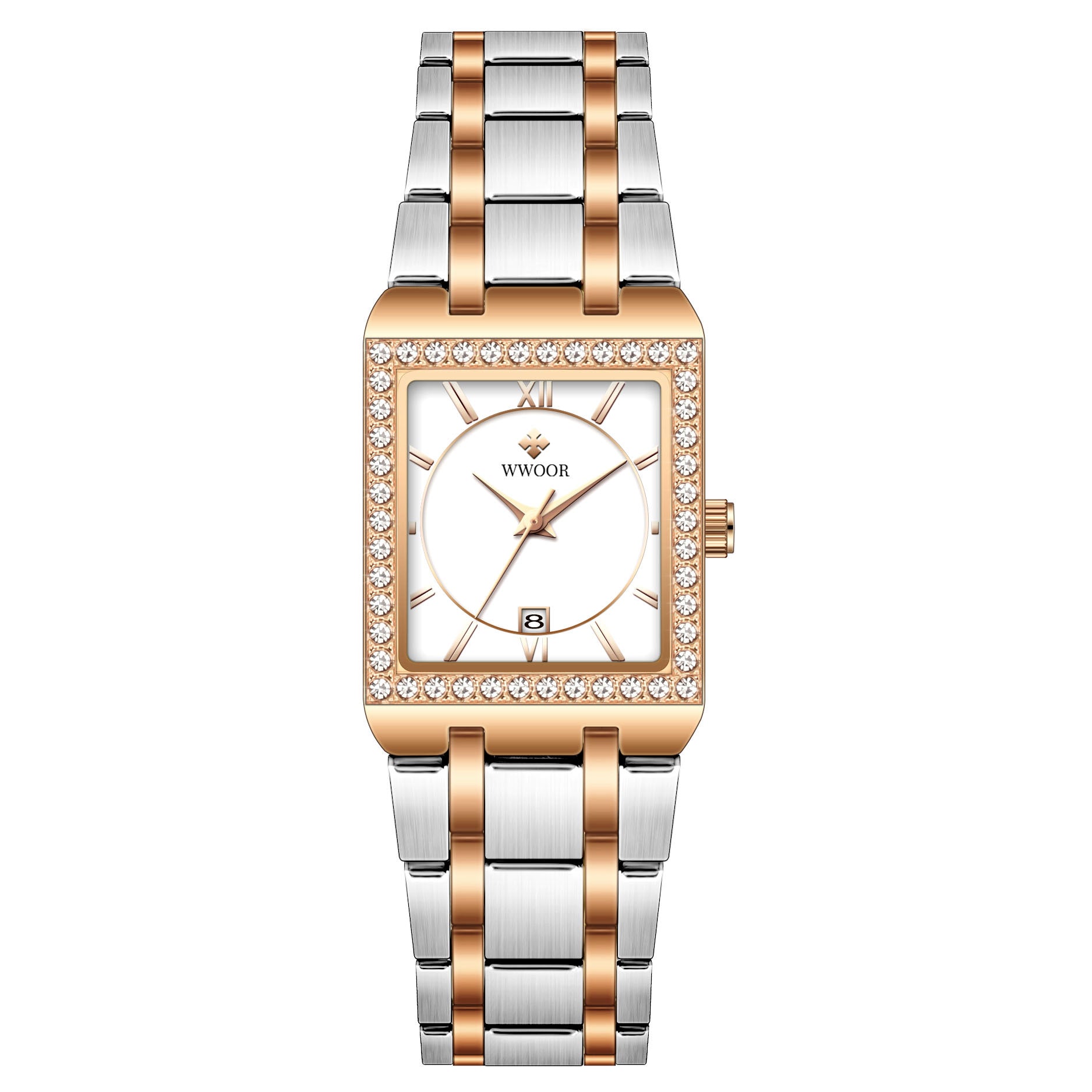 Grip Love Belt Diamond Waterproof Square Steel Band Quartz Women's Watch