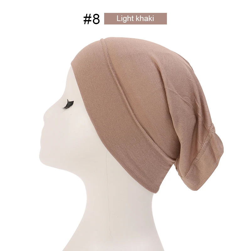 Mode Moslim Hijab Caps Solid Underscarf Vrouwen Sluier Modale Katoen Hijab Moslim Sjaal Tulbanden Hoofd Vrouwen Hijaabs Hoed Islamitische 