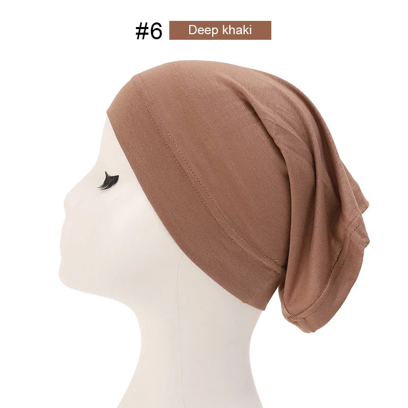 Fashion Muslim Hijab Caps Solid Underscarf Women Veil Modal Cotton Hijab Muslim Scarf Turbans Head  Women&#039;s Hijabs Hat Islamic