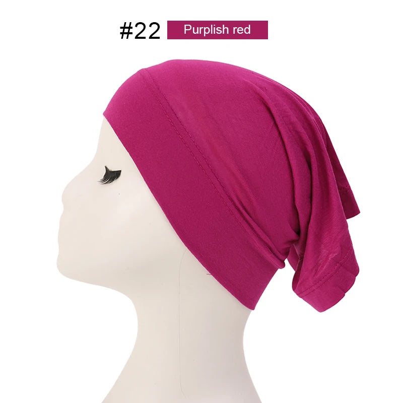 Mode Moslim Hijab Caps Solid Underscarf Vrouwen Sluier Modale Katoen Hijab Moslim Sjaal Tulbanden Hoofd Vrouwen Hijaabs Hoed Islamitische 