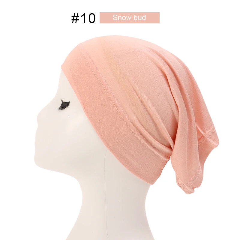 Fashion Muslim Hijab Caps Solid Underscarf Women Veil Modal Cotton Hijab Muslim Scarf Turbans Head  Women&#039;s Hijabs Hat Islamic