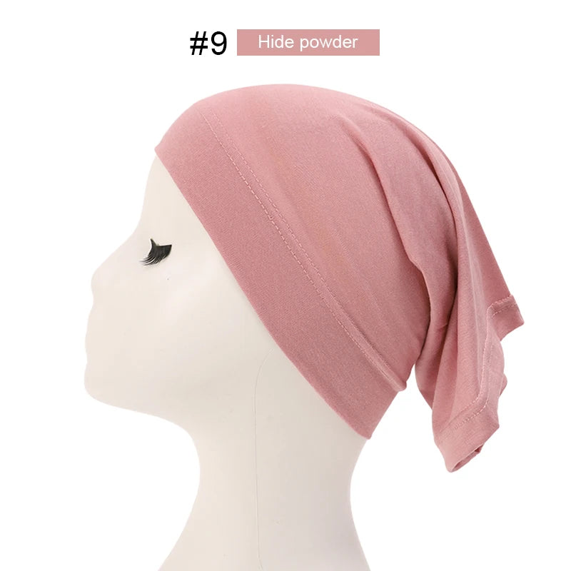 Fashion Muslim Hijab Caps Solid Underscarf Women Veil Modal Cotton Hijab Muslim Scarf Turbans Head  Women&#039;s Hijabs Hat Islamic