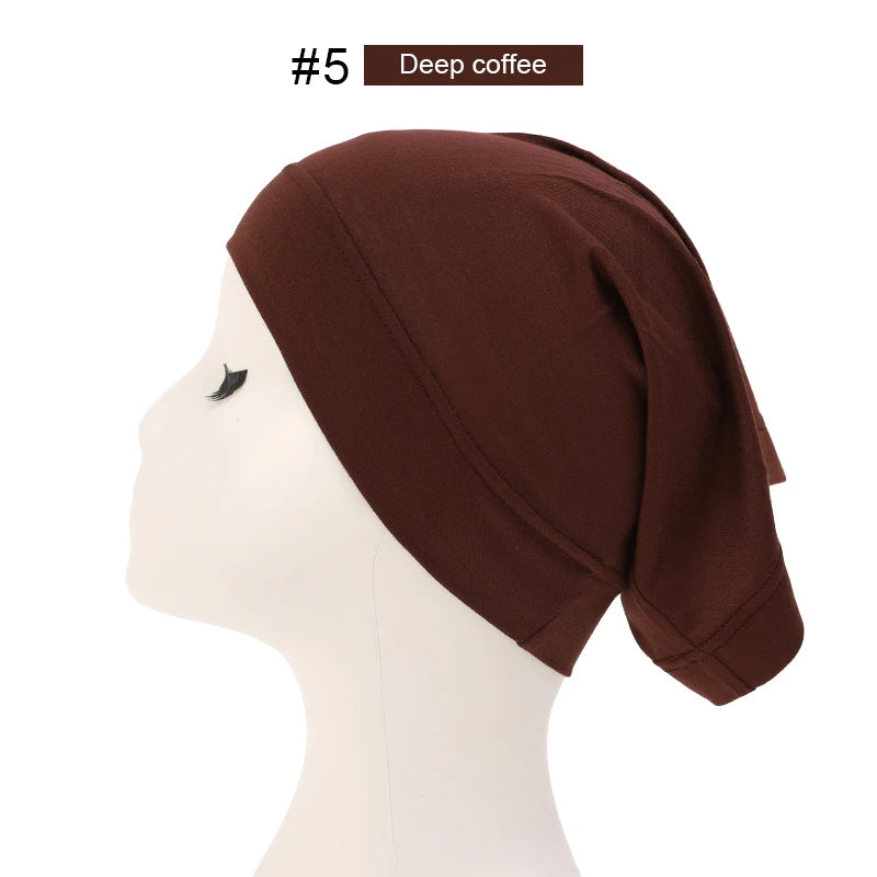 Mode Moslim Hijab Caps Solid Underscarf Vrouwen Sluier Modale Katoen Hijab Moslim Sjaal Tulbanden Hoofd Vrouwen Hijaabs Hoed Islamitische 