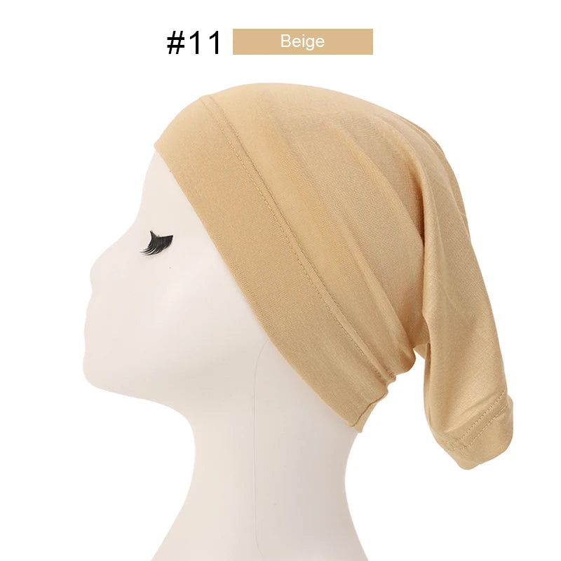 Fashion Muslim Hijab Caps Solid Underscarf Women Veil Modal Cotton Hijab Muslim Scarf Turbans Head  Women&#039;s Hijabs Hat Islamic