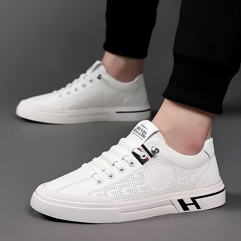 Men Summer New Embossed Breathable Sports Casual Mesh Shoes Trendy All-match White Men Shoes