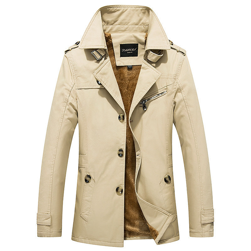 2022 Autumn And Winter Men's New Men's Jacket Casual Men's Jacket Work Coat Cotton Washed Trench Coat