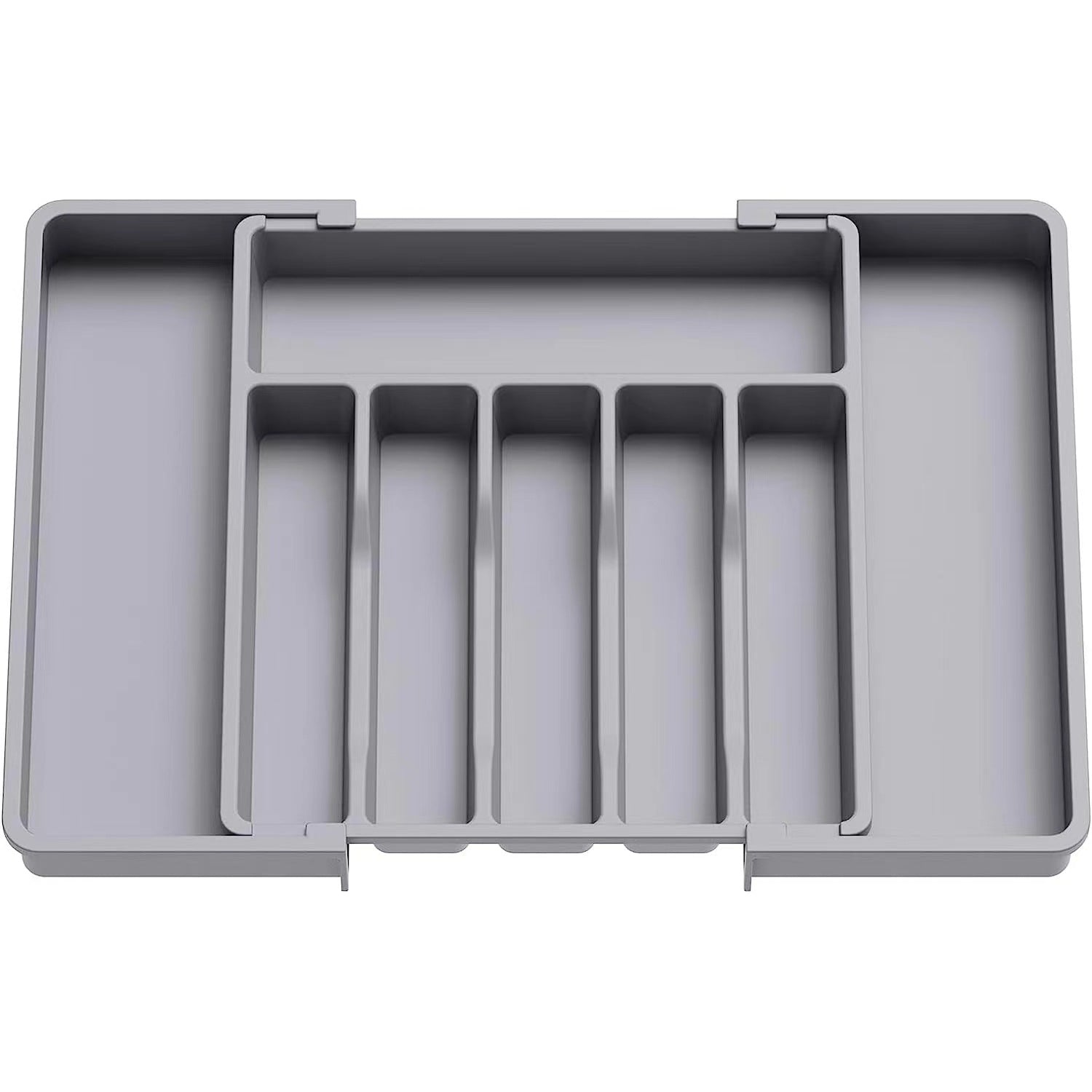 Silver Case Silverware Storage Box Adjustable Tableware Rack Retractable Plastic Drawer Storage