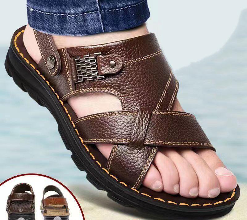 Sandals Men Summer Sandals  New Men Slippers Dual-use Outwear Soft Sole Middle-aged Dad Shoes Old Men&#039;s Shoes