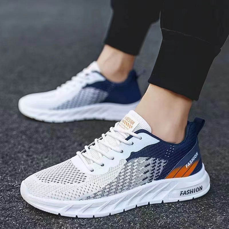 2024 New Spring And Autumn Flying Woven Sneaker Fashion Light Running Shoes Trendy Soft Bottom Student Shoes One-piece Delivery