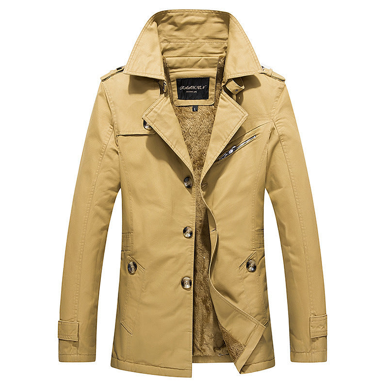 Veste décontractée pour homme, manteau de travail, en coton lavé, Trench-Coat, nouvelle collection automne et hiver 2022